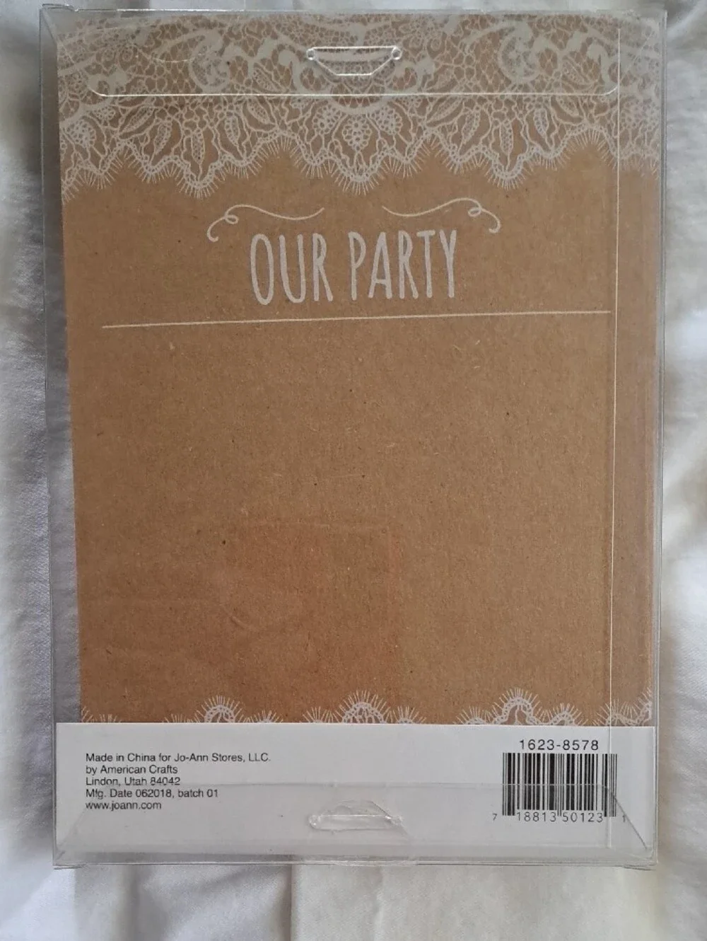 Save The Date Lace Kraft Menu Cards - Rustic Brown & White
